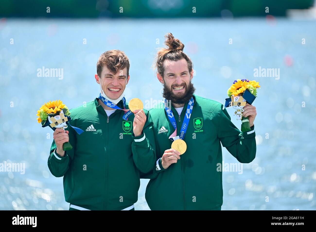 Ireland, winner, winner with medals, award ceremony. Lightweight double